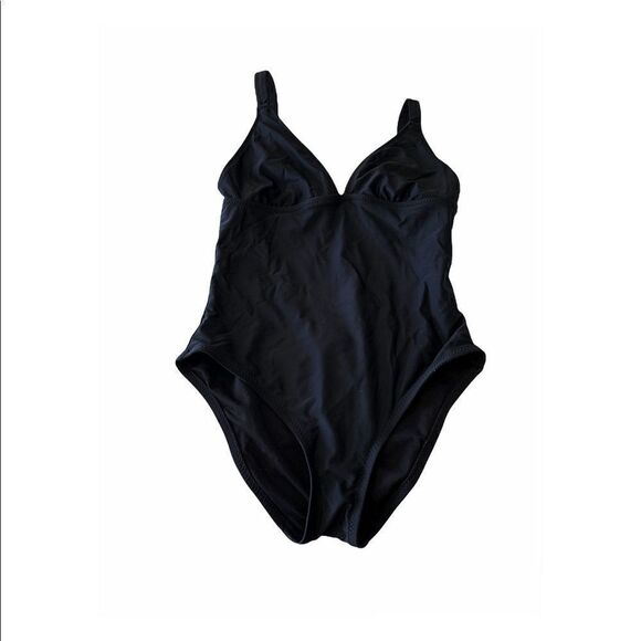 Lot 3 new black 1 piece SMALL bathing suits corset style, strappy back, 1 strap - Picture 2 of 15